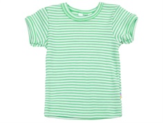 Joha t-shirt green stripes merino wool/silk